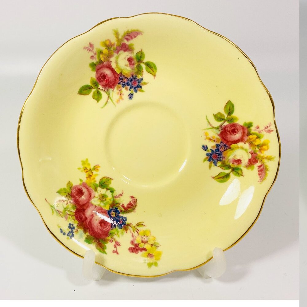Foley England yellow  floral saucer